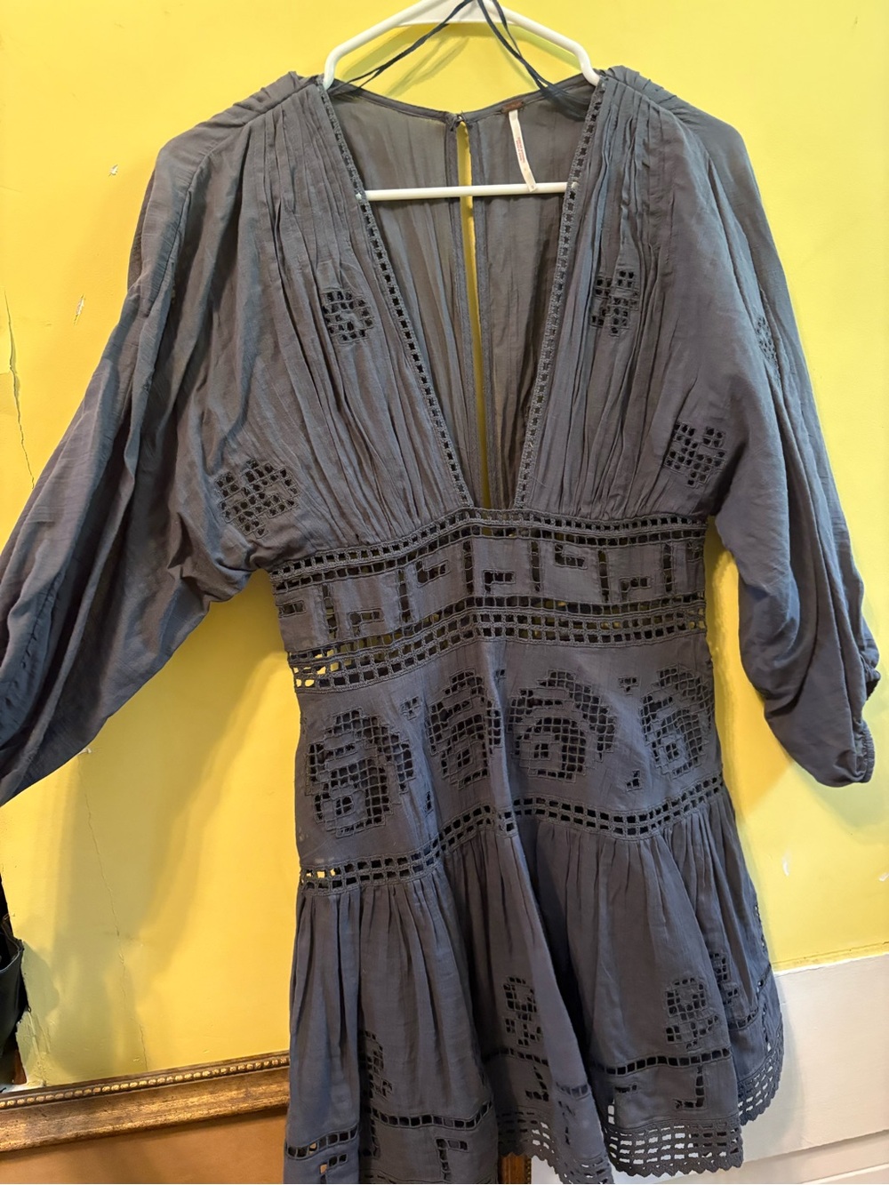 Free people crochet eyelet boho dress